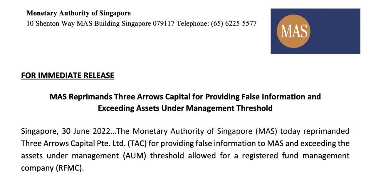 Troubled Crypto Hedge Fund 3AC Reprimanded by Singapore's Monetary Authority, Liquidators Eye Su Zhu's Properties