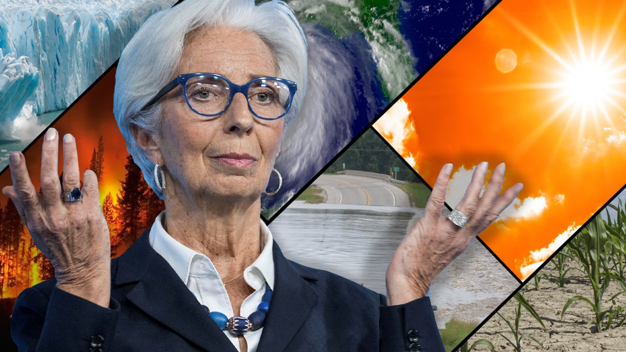 ECB President Christine Lagarde blamed climate change for Europe's torrid inflation