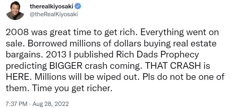 ロバート・キヨサキは、不動産、株式、金、銀、ビットコインの市場が暴落していると言います—「何百万人もが一掃されるでしょう」