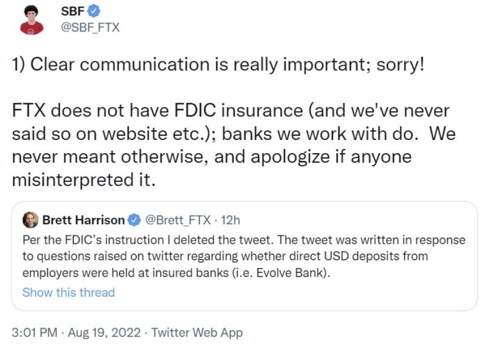 FDIC Issues Crypto-Related Cease and Desist Orders to 5 Firms Including FTX US Exchange