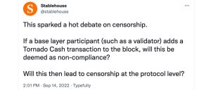 Proof-of-Work Proponents Question Validator Censorship as 59% of Staked Ethereum Is Held by 4 Companies Proof-of-Work Proponents Question Validator Censorship as 59% of Staked Ethereum Is Held by 4 Companies