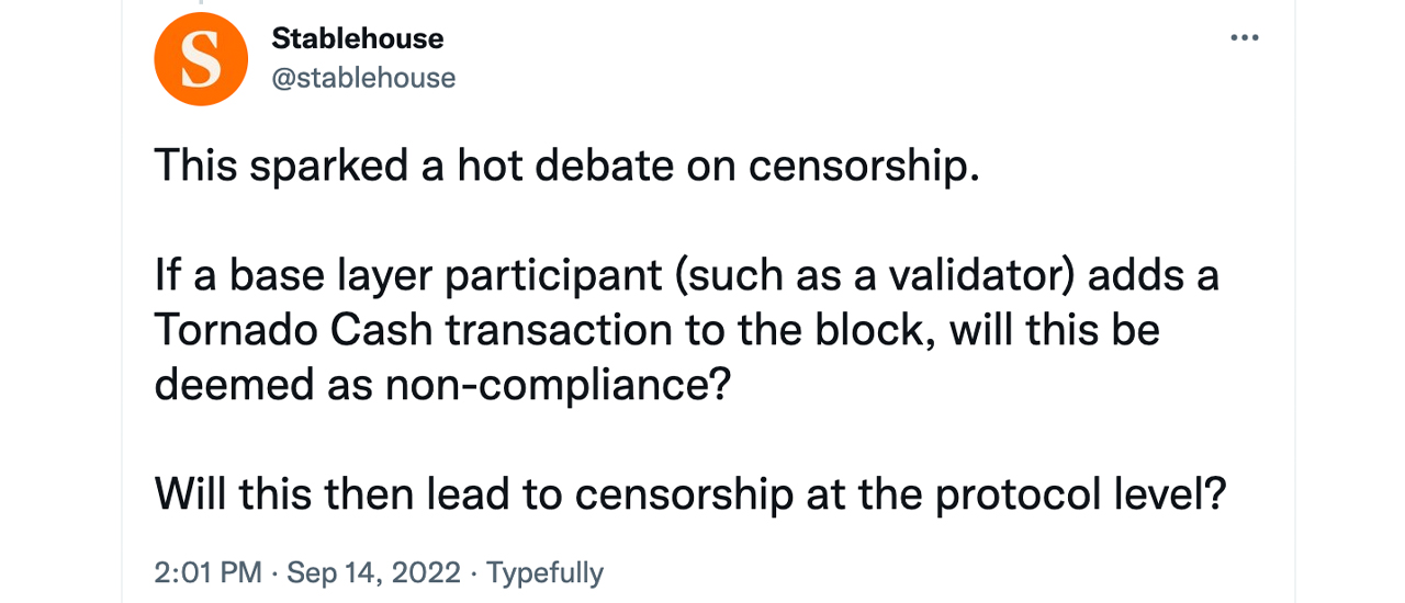 Los defensores de la prueba de trabajo cuestionan la censura del validador, ya que el 59 % del Ethereum apostado está en manos de 4 empresas