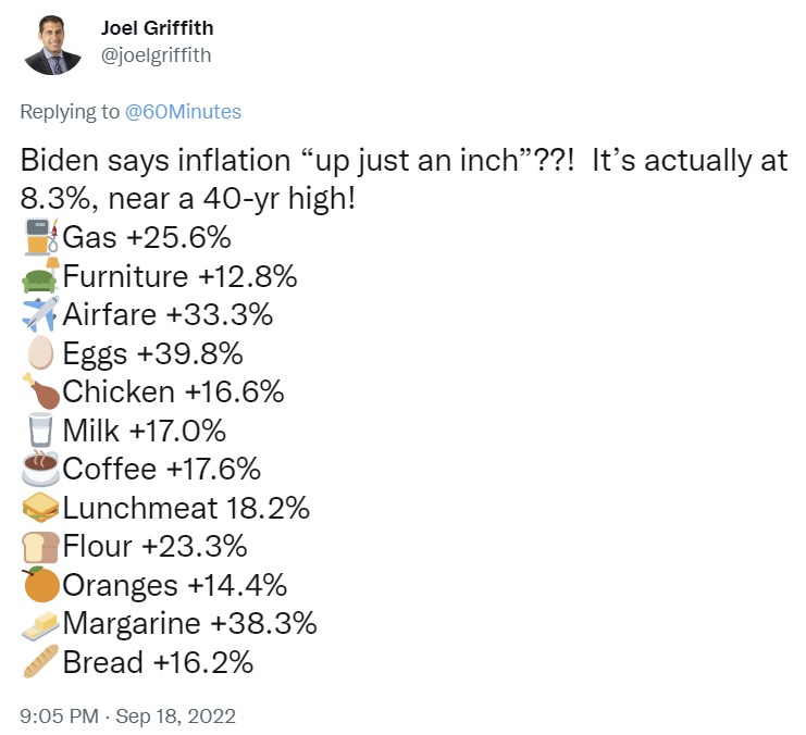 Biden sloeg toe nadat hij had verklaard dat de inflatie in maanden niet is gestegen - hij zegt: 