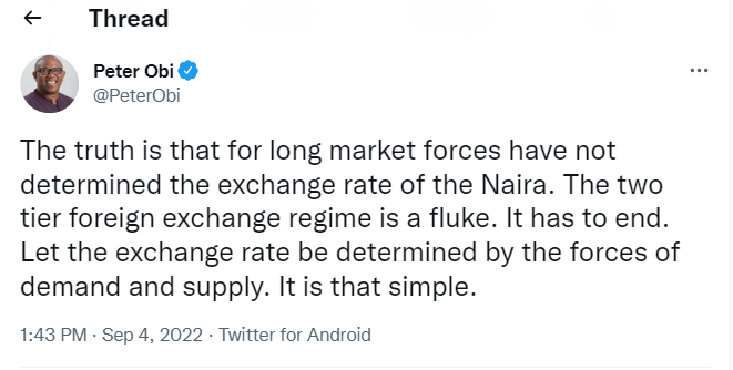 peter obi | Nigerian Presidential Candidate Says Fixed Exchange Rate Regime ‘Has to End’ — Touts Success of Fintech Unicorn Flutterwave | The Paradise News