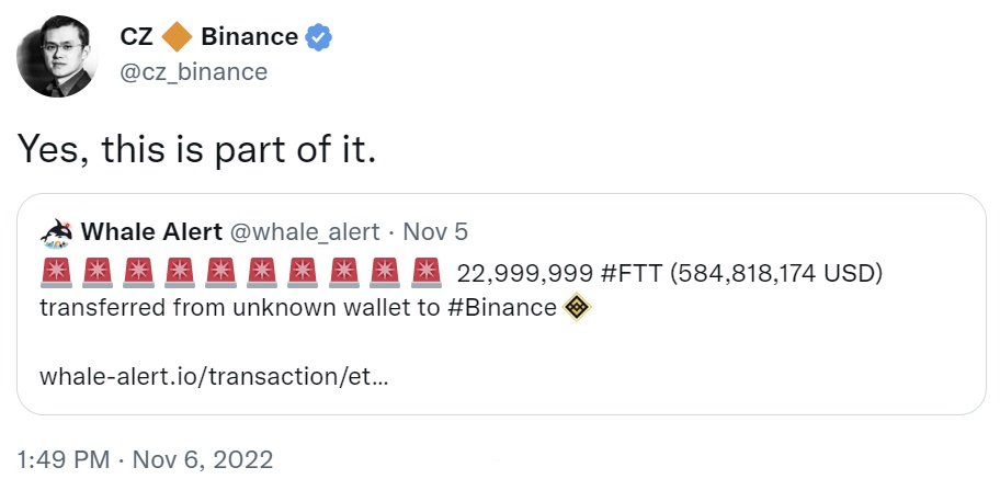 Crypto Exchange Binance Closes FTX Token Holdings - CEO Shares 'New Evidence'