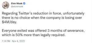 Twitter Begins Mass Layoffs — Elon Musk Says 'No Choice' Citing $4M Loss per Day Twitter Begins Mass Layoffs — Elon Musk Says 'No Choice' Citing $4M Loss per Day