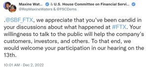 Maxine Waters Criticized for Praising SBF — Lawmaker Says 'We Appreciate That You've Been Candid' Maxine Waters Criticized for Praising SBF — Lawmaker Says 'We Appreciate That You've Been Candid'