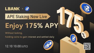 Earn 175% APR Through ApeCoin (APE) Staking on LBank Exchange