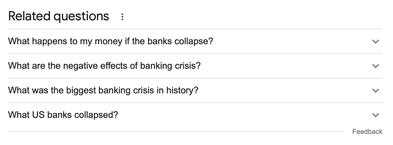 Google Trends Data Reveals Searches for 'Banking Crisis', 'Bank Runs' Skyrocket