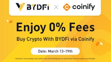 Coinify Partners with BYDFi Crypto Exchange to Offer One Week Zero Transaction Fees