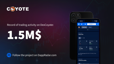 DexCoyote's Daily Trading Volume Exceeded $1․5 Million and Broke Into the Top 6 DEX Exchanges on DappEadar