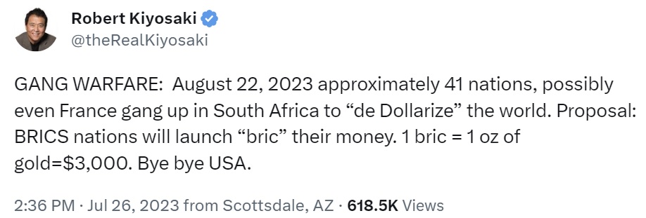 Robert Kiyosaki Insists US Dollar Will Die as BRICS Currency Nears — Says 41 Nations to De-Dollarize the World