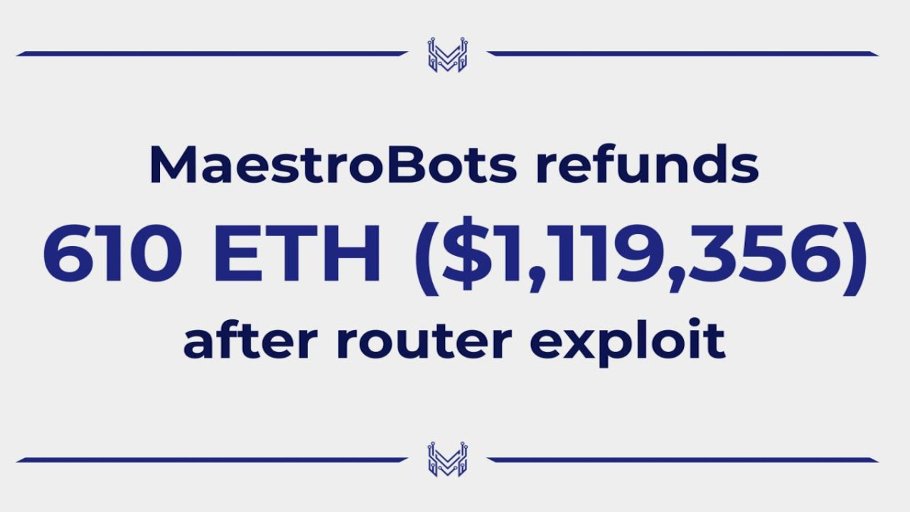 Maestro Trading Bot Refunds 610 Eth To Users Following Router Exploit Press Release Bitcoin News Maestro Trading Bot Refunds 610 Eth To Users Following Router Exploit Press Release Bitcoin News