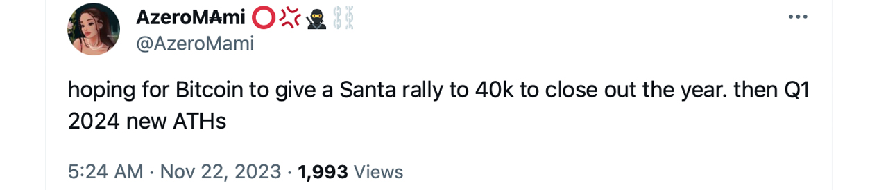 Надеющиеся энтузиасты биткойна в предвкушении 'рождественского ралли', напоминающего предыдущие праздничные всплески Надеющиеся энтузиасты биткойна в предвкушении 'рождественского ралли', напоминающего предыдущие праздничные всплески