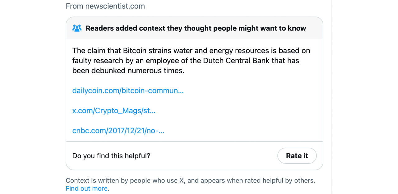 Artículo de New Scientist sobre la prohibición del Bitcoin provoca reacciones: los expertos critican la 'mala ciencia' y el sesgo Artículo de New Scientist sobre la prohibición del Bitcoin provoca reacciones: los expertos critican la 'mala ciencia' y el sesgo