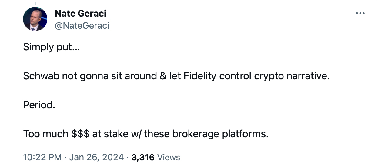 Les analystes suggèrent que le géant financier Charles Schwab est prêt à bouleverser le marché des ETF de bitcoin avec une entrée tardive potentielle Les analystes suggèrent que le géant financier Charles Schwab est prêt à bouleverser le marché des ETF de bitcoin avec une entrée tardive potentielle