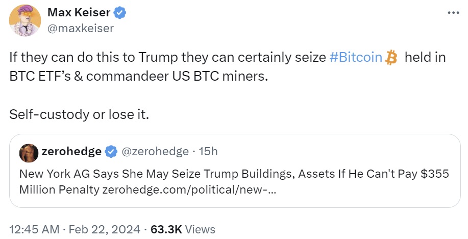 Max Keiser avverte della confisca di Bitcoin negli ETF dal governo — Prevede un crollo in stile 1987 mentre il BTC sale a $500K Max Keiser avverte della confisca di Bitcoin negli ETF dal governo — Prevede un crollo in stile 1987 mentre il BTC sale a $500K