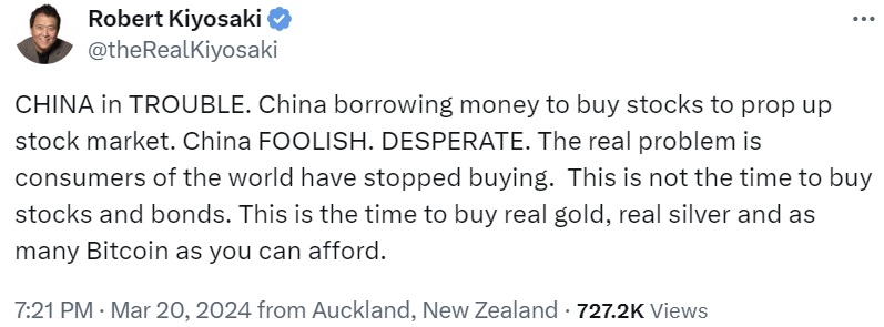 El Autor de Padre Rico Padre Pobre, Robert Kiyosaki Aconseja Comprar Tantos Bitcoin como Puedas El Autor de Padre Rico Padre Pobre, Robert Kiyosaki Aconseja Comprar Tantos Bitcoin como Puedas