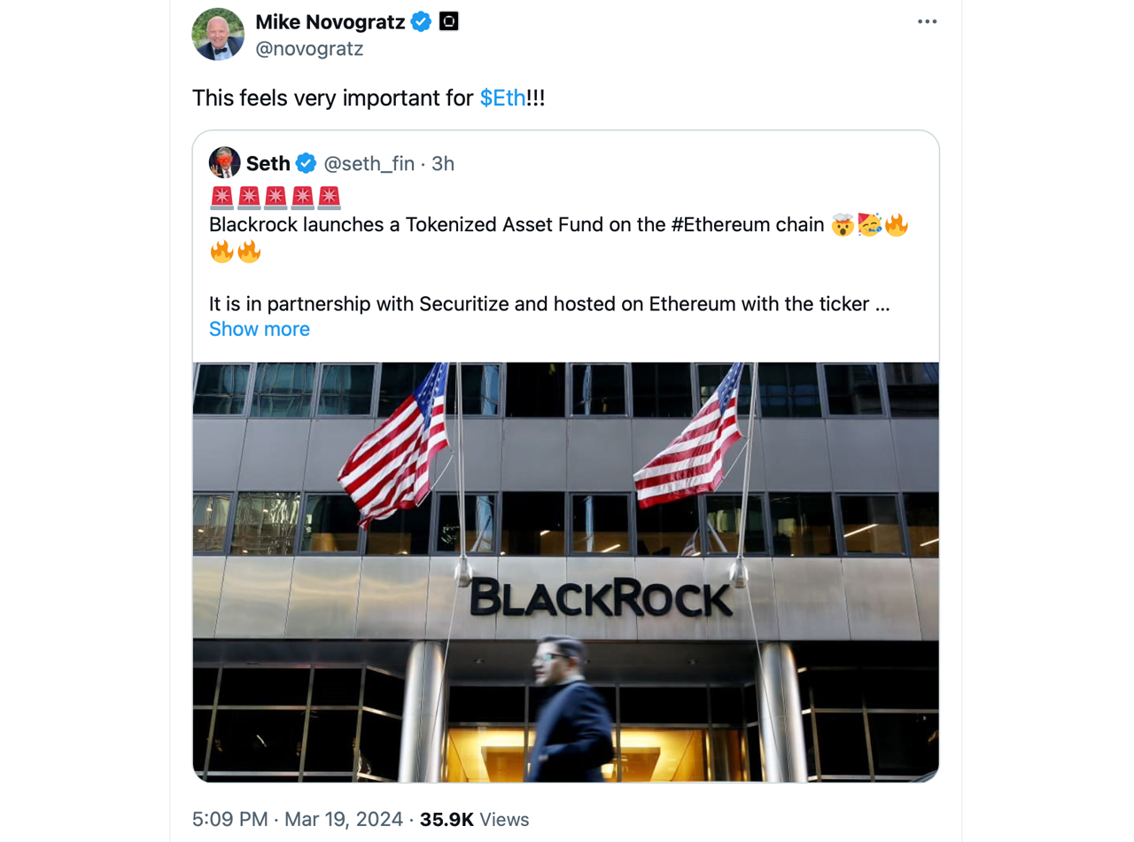 Blackrock Pretende Lanzar Fondo de Inversión Tokenizado, Busca Aprobación de la SEC para el Fondo 'BUIDL' en Ethereum Blackrock Pretende Lanzar Fondo de Inversión Tokenizado, Busca Aprobación de la SEC para el Fondo 'BUIDL' en Ethereum