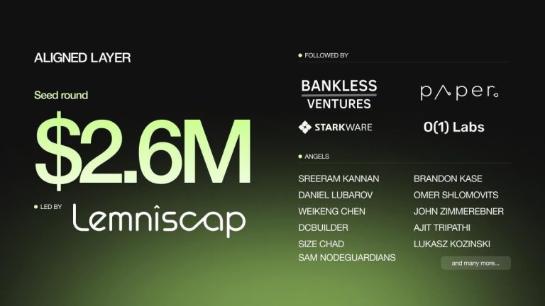 Aligned Layer Secures .6M in Funding to Become a Faster and Cheaper Settlement Layer for Validity Proofs on Top of EigenLayer