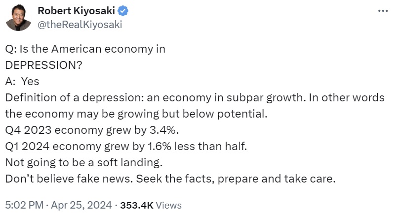 Rich Dad Poor Dad Autor Robert Kiyosaki erklärt US-Wirtschaft in einer Depression Rich Dad Poor Dad Autor Robert Kiyosaki erklärt US-Wirtschaft in einer Depression