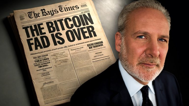 Economist Peter Schiff Declares 'Bitcoin Fad is Over' as Gold Prices Soar