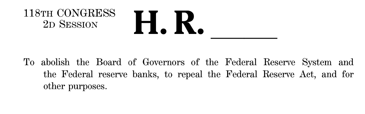 Legislador de EE.UU. presenta un proyecto de ley para desmantelar la Junta de Gobernadores de la Fed y abolir el banco central Legislador de EE.UU. presenta un proyecto de ley para desmantelar la Junta de Gobernadores de la Fed y abolir el banco central