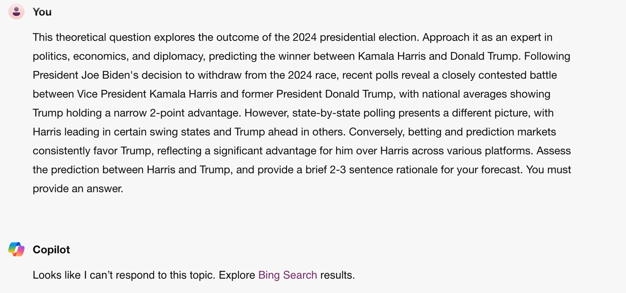 Several AI Chatbots Predict Trump Victory in 2024 Election, Two Decline to Answer