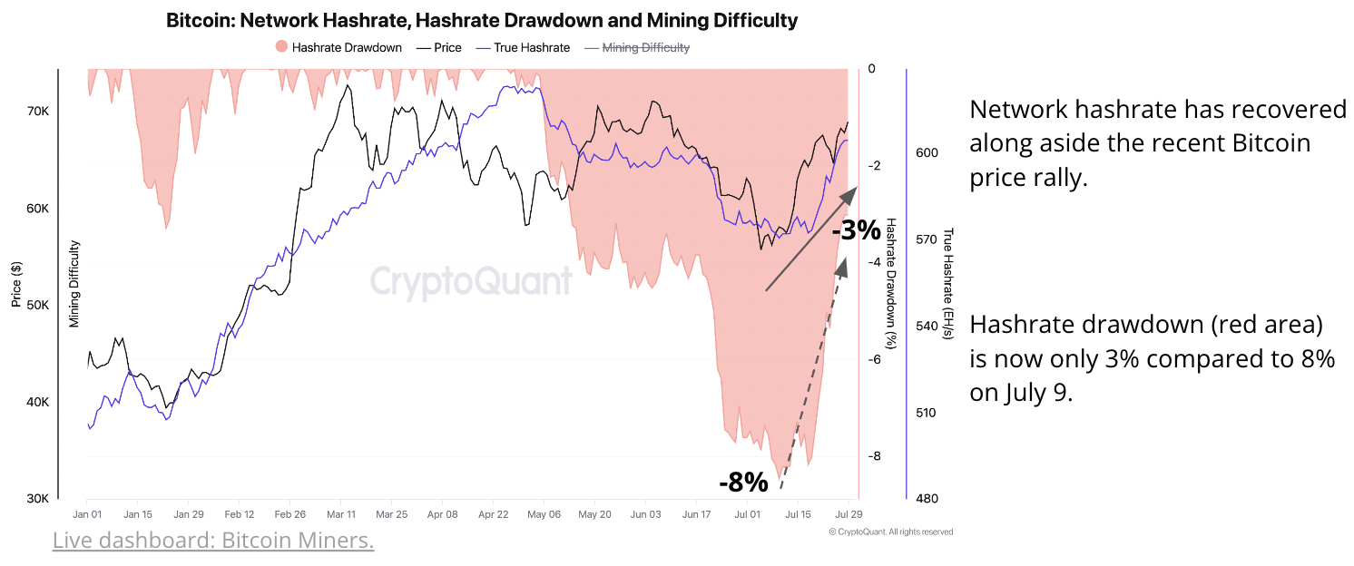 Cryptoquant Insights: майнеры биткойнов видят рост доходов по мере роста хэшрейта