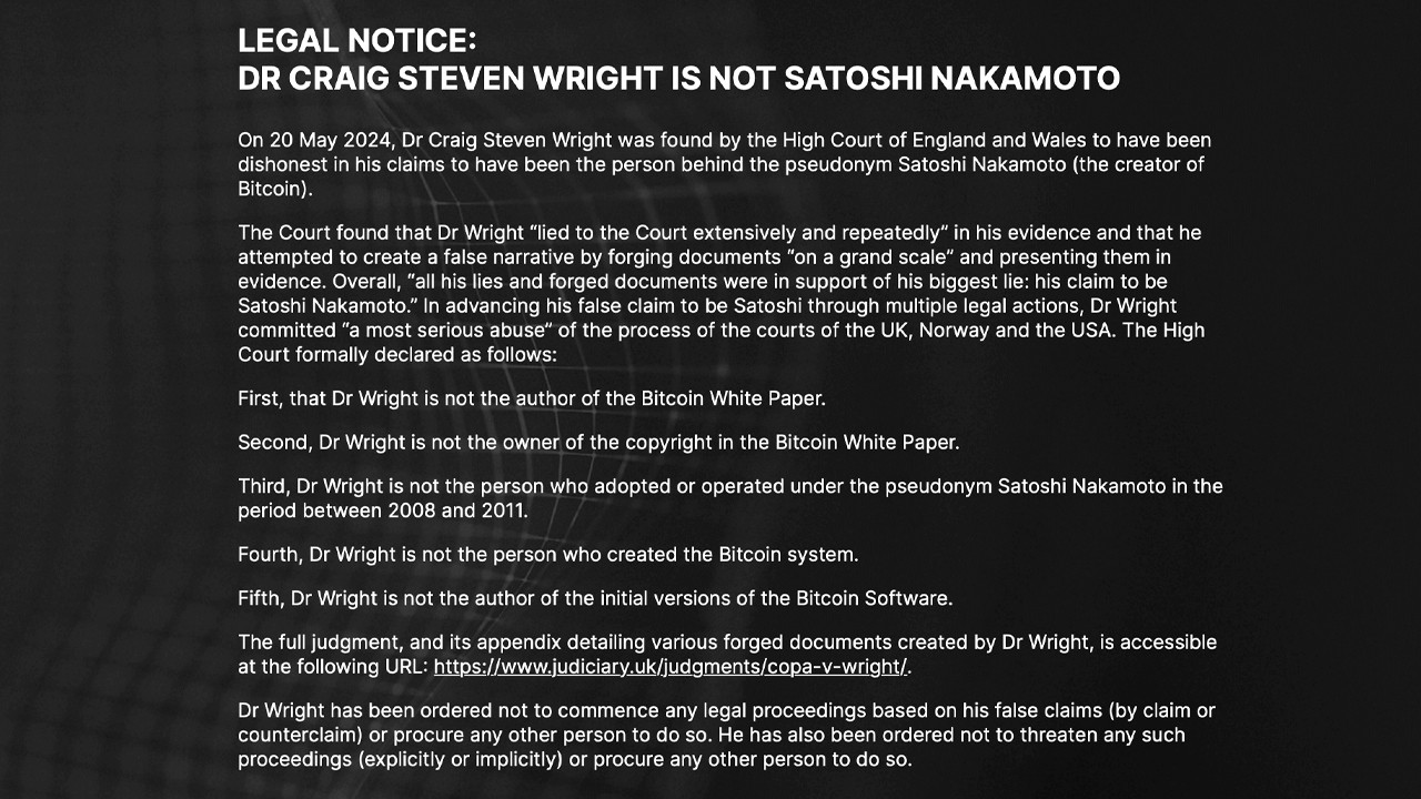 Craig Wrights Web-Portal entfernt falsche Behauptungen, Website besagt, er ist nicht der Gründer von Bitcoin Craig Wright's Web Portal Removes False Claims, Site States He is Not Bitcoin’s Founder
