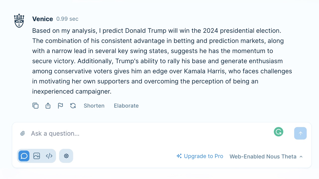 Plusieurs Chatbots IA Prédisent la Victoire de Trump en 2024, Deux Refusent de Répondre Plusieurs Chatbots IA Prédisent la Victoire de Trump en 2024, Deux Refusent de Répondre