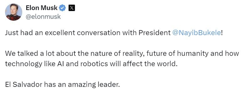 Найиб Букеле и Илон Маск обсудили искусственный интеллект, робототехнику и будущее человечества