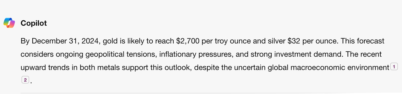 11 AI Chatbots Take on Gold and Silver Price Predictions for 2024 11 AI Chatbots Take on Gold and Silver Price Predictions for 2024