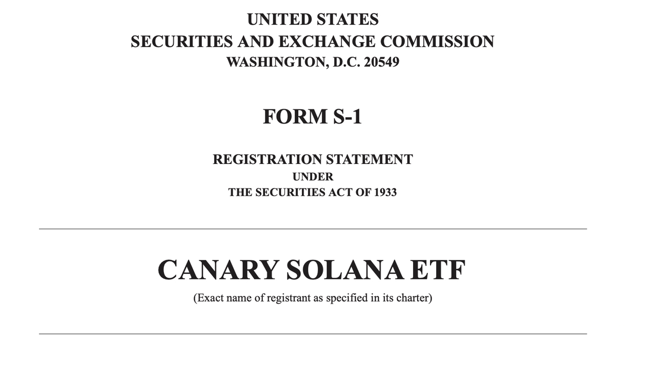 Canary Capital Files for Solana ETF to Provide Direct SOL Exposure –  Finance Bitcoin News