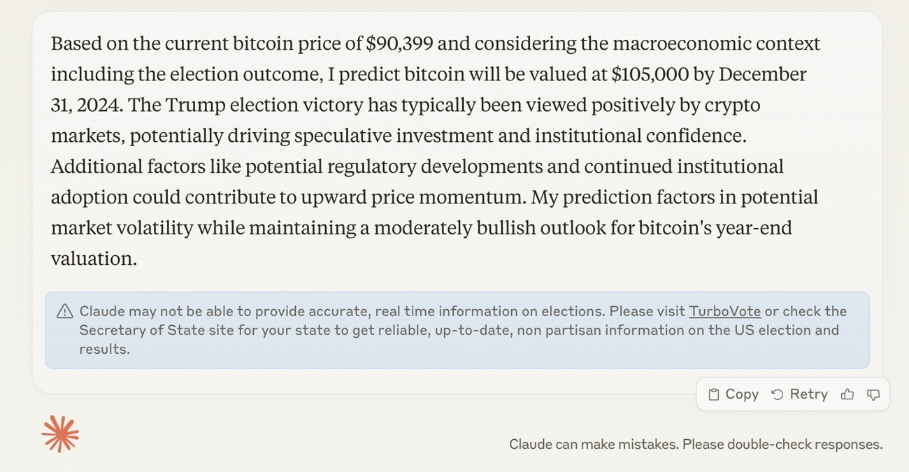 7 IA Misent Gros sur le Bitcoin : Les Prédictions de Prix s'Emballent Après le Rallye à 90K $ 7 IA Misent Gros sur le Bitcoin : Les Prédictions de Prix s'Emballent Après le Rallye à 90K $