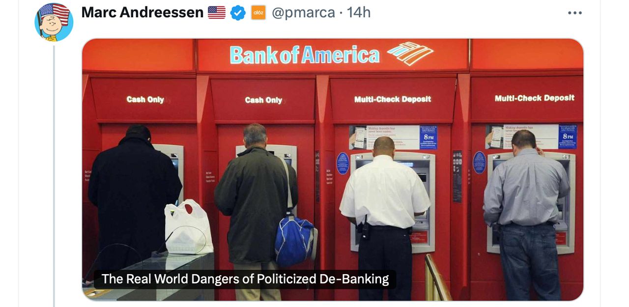 A Revelação de Marc Andreessen no Joe Rogan Estimula Discussão 'Debank the Banks' A Revelação de Marc Andreessen no Joe Rogan Estimula Discussão 'Debank the Banks'