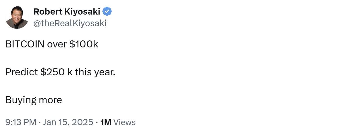 Robert Kiyosaki förutspår $250K bitcoin 2025 – han köper mer idag Robert Kiyosaki förutspår $250K bitcoin 2025 – han köper mer idag