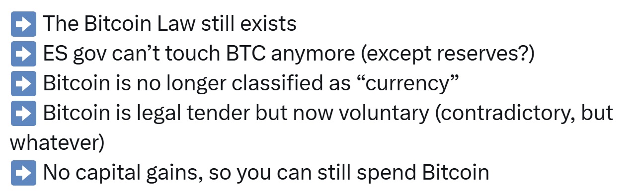 Samson Mow Forklarer Endringen i El Salvadors Bitcoin-lov—Er BTC Fortsatt Lovlig Betalingsmiddel? Samson Mow Forklarer Endringen i El Salvadors Bitcoin-lov—Er BTC Fortsatt Lovlig Betalingsmiddel?