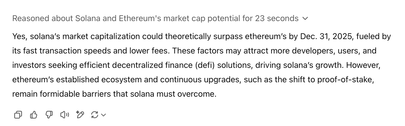 المواجهة الرقمية: سولانا مقابل إيثريوم - ما يتنبأ به 11 روبوتًا للذكاء الاصطناعي لعام 2025 المواجهة الرقمية: سولانا مقابل إيثريوم - ما يتنبأ به 11 روبوتًا للذكاء الاصطناعي لعام 2025