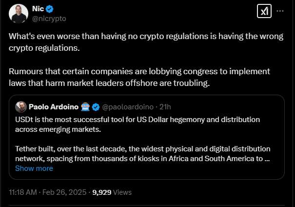 Empuje de regulación de stablecoin 'antiamericana' provoca indignación entre líderes de la industria cripto Empuje de regulación de stablecoin 'antiamericana' provoca indignación entre líderes de la industria cripto