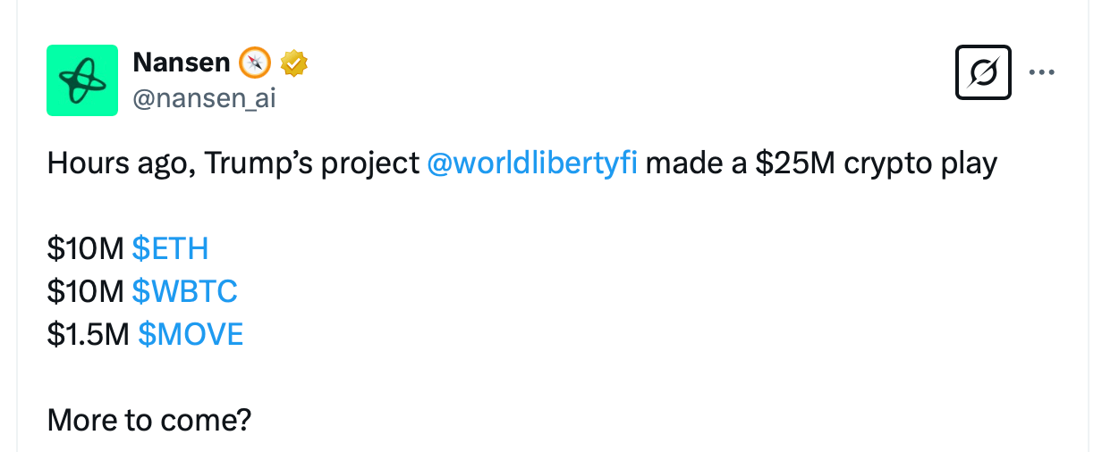 Trump-Linked World Liberty Financial Acquires $21.5M in Crypto Ahead of White House Summit