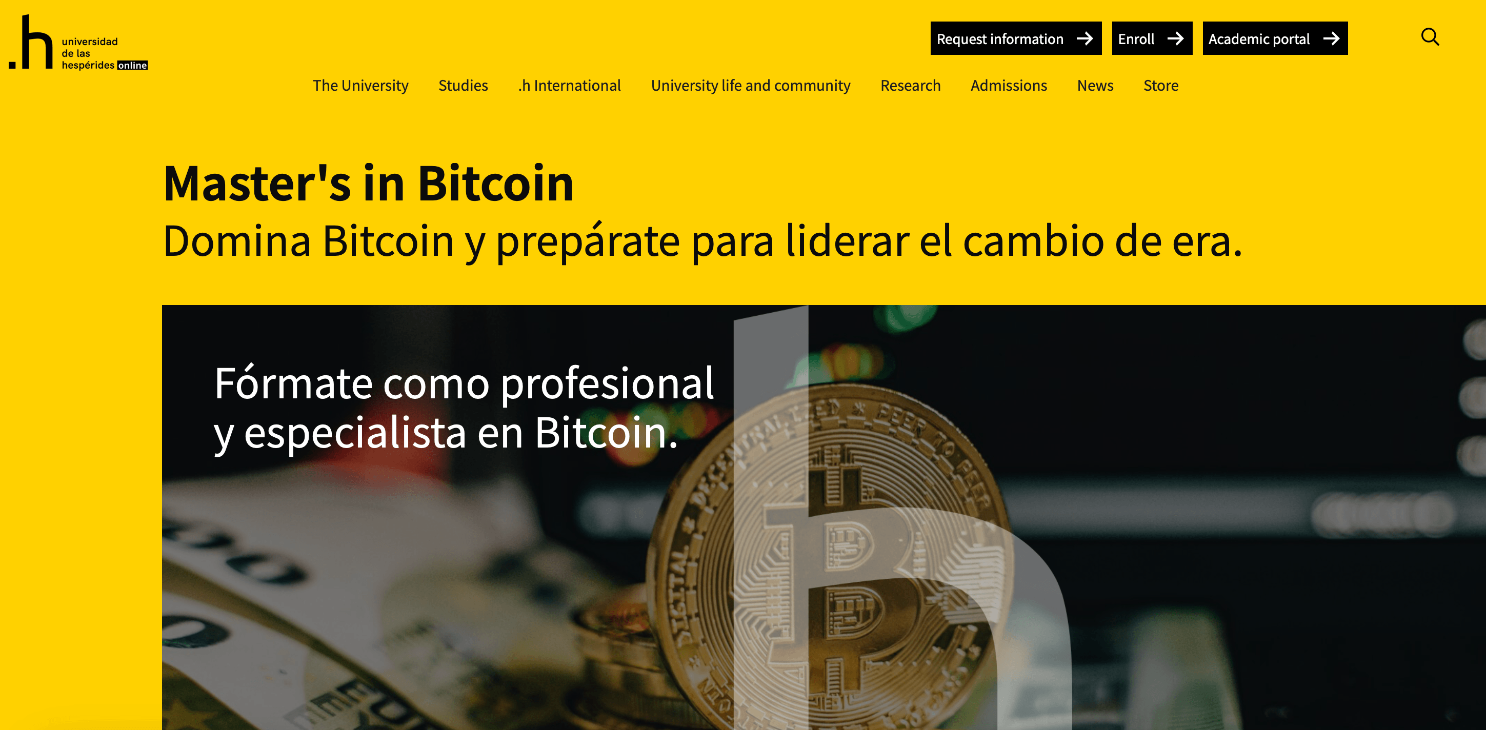 L'Université des Hespérides en Espagne Lance le Premier Programme de Master en Bitcoin L'Université des Hespérides en Espagne Lance le Premier Programme de Master en Bitcoin