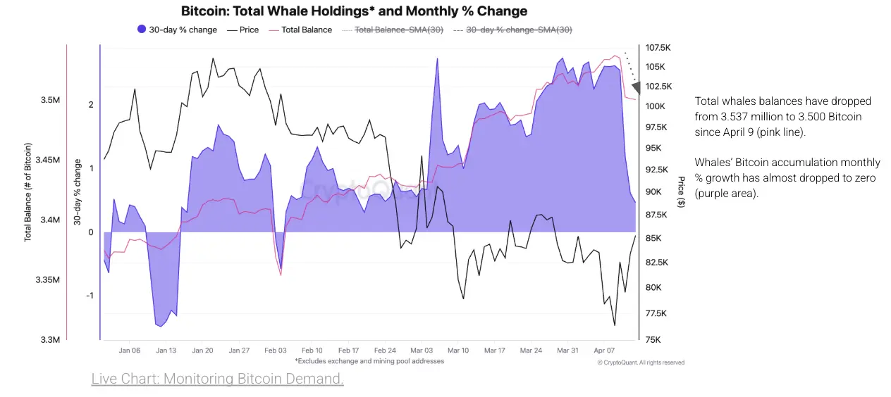 Cryptoquant Report Flags Stalled Whale Accumulation, Miner Pressure Hits Bitcoin Cryptoquant Report Flags Stalled Whale Accumulation, Miner Pressure Hits Bitcoin