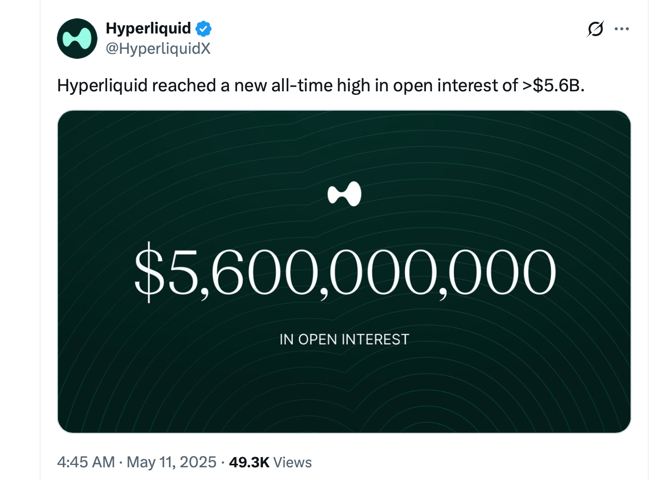 Hyperliquid erreicht 5,6 Mrd. $ Open-Interest-Hoch bei Hyperbridge-Debüt Hyperliquid erreicht 5,6 Mrd. $ Open-Interest-Hoch bei Hyperbridge-Debüt