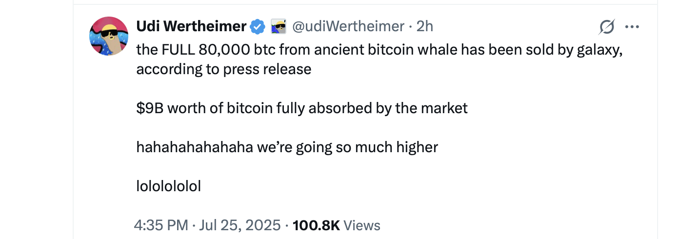 Galaxy Digital Vende 9 Miliardi in Bitcoin Vintage Senza Turbare il Mercato Galaxy Digital Vende 9 Miliardi in Bitcoin Vintage Senza Turbare il Mercato