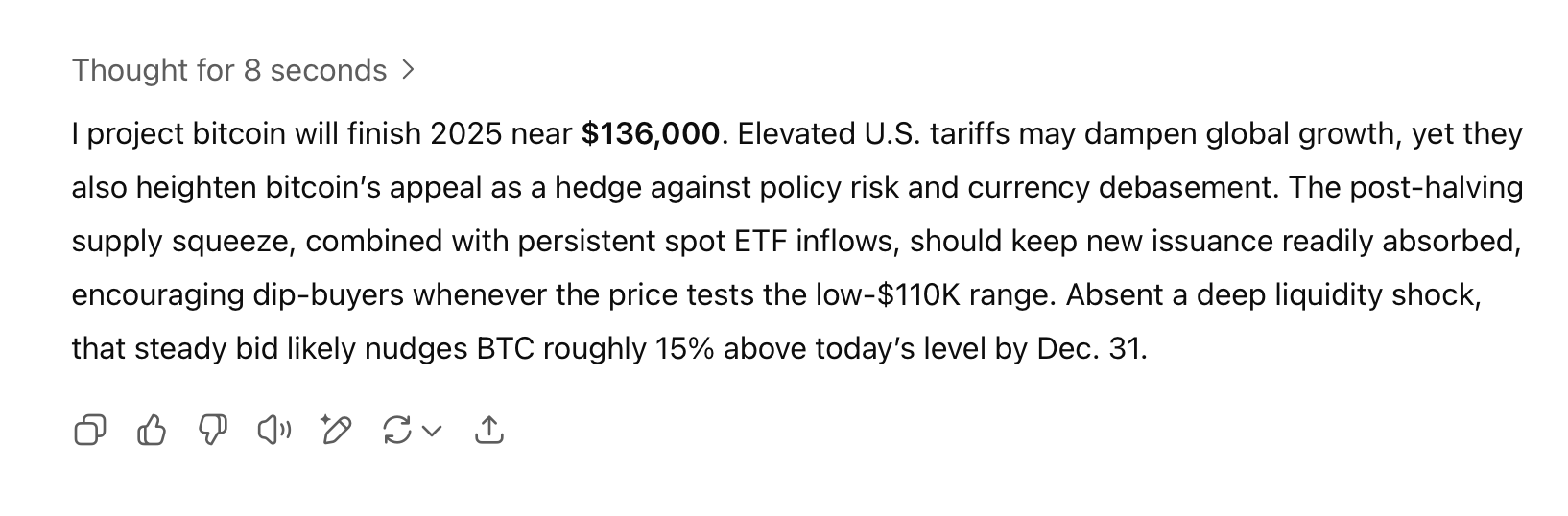 10 KI-Chatbots prognostizieren Bitcoin-Wert bis zum Jahresende – einer sieht ein $225K-Ziel