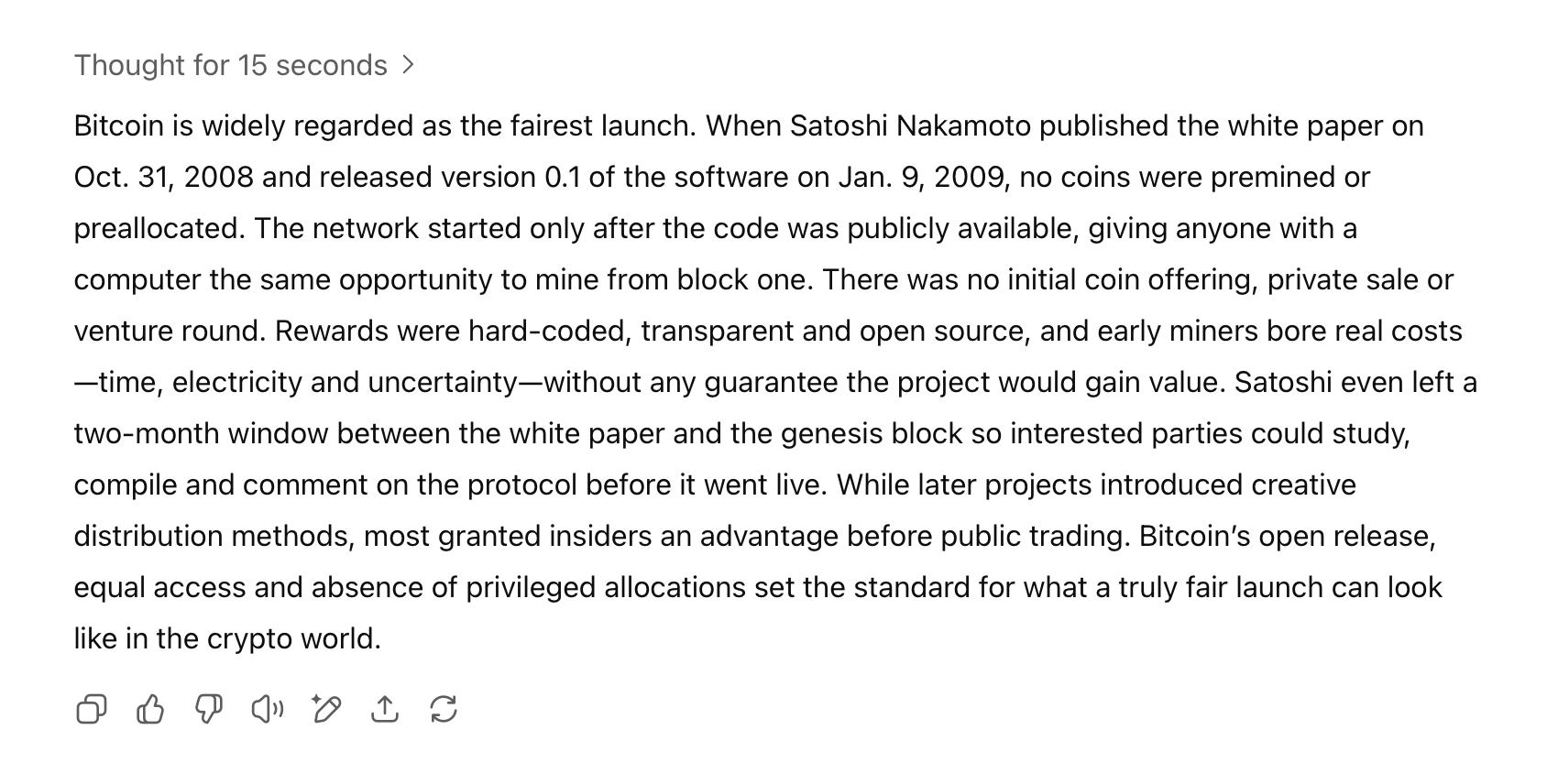 AI Verdict: Bitcoin’s Fair-Play Launch Tops All in Crypto History