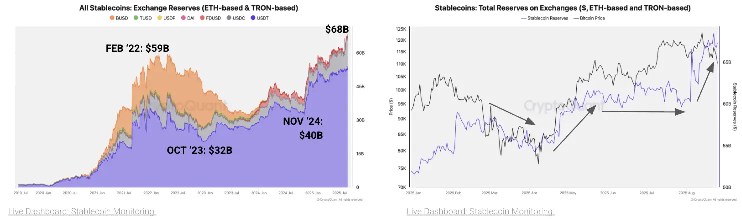 Raport: Rezerwy Stablecoinów na Giełdach na Najwyzszym Poziomie w Historii, podczas gdy Napływ Kapitału Słabnie Report: Stablecoin Exchange Reserves at All-Time High as Capital Inflow Slows