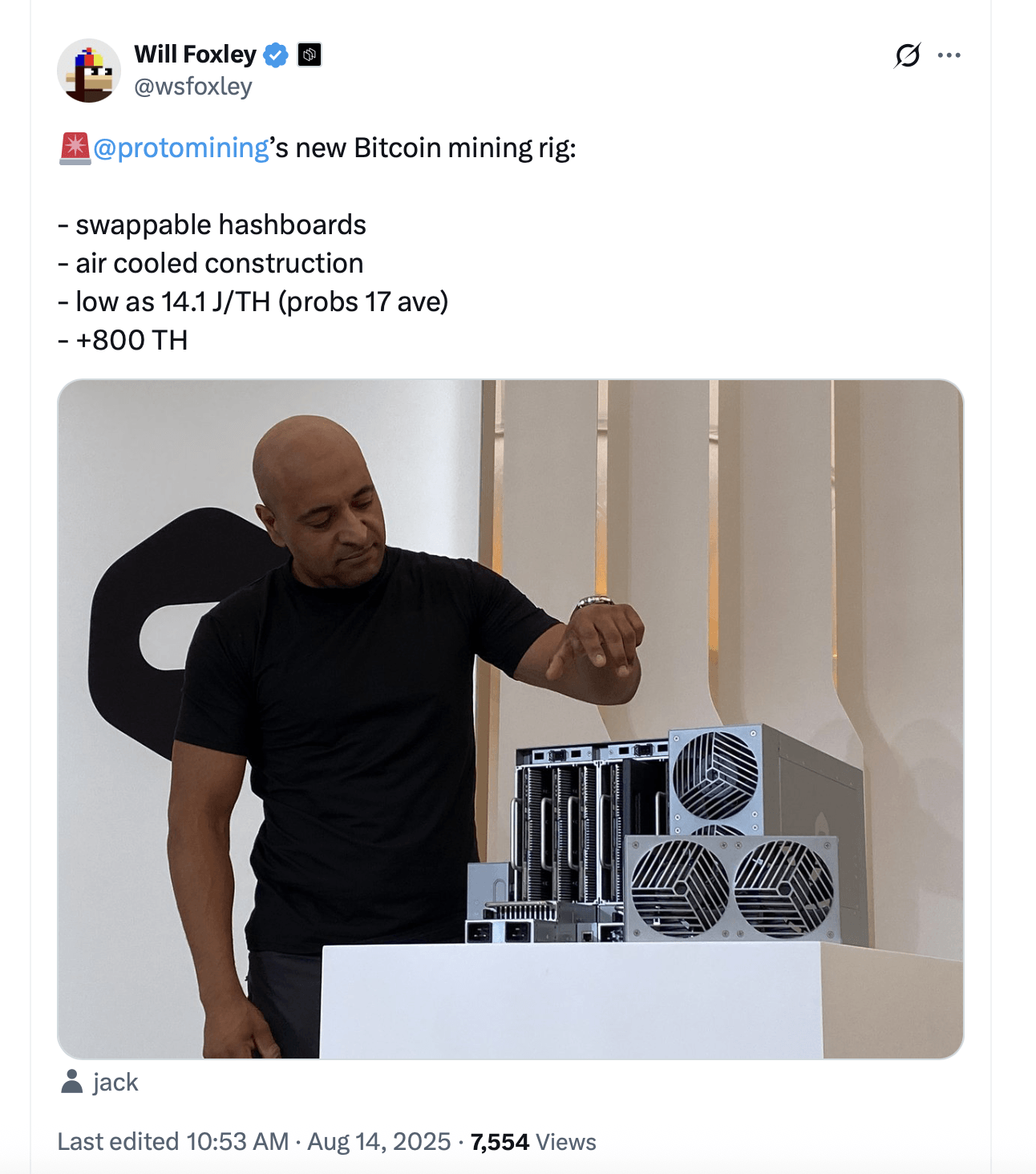 Tinutungkulin ng Block ang Decentralization ng Mining sa Pamamagitan ng Air-Cooled Proto Rig na Nag-aabot hanggang 819 TH/s Tinutungkulin ng Block ang Decentralization ng Mining sa Pamamagitan ng Air-Cooled Proto Rig na Nag-aabot hanggang 819 TH/s