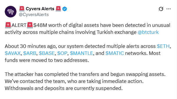 Turkish Crypto Exchange Confirms Security Incident, Assures Users Funds are Safe